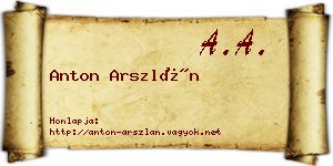 Anton Arszlán névjegykártya